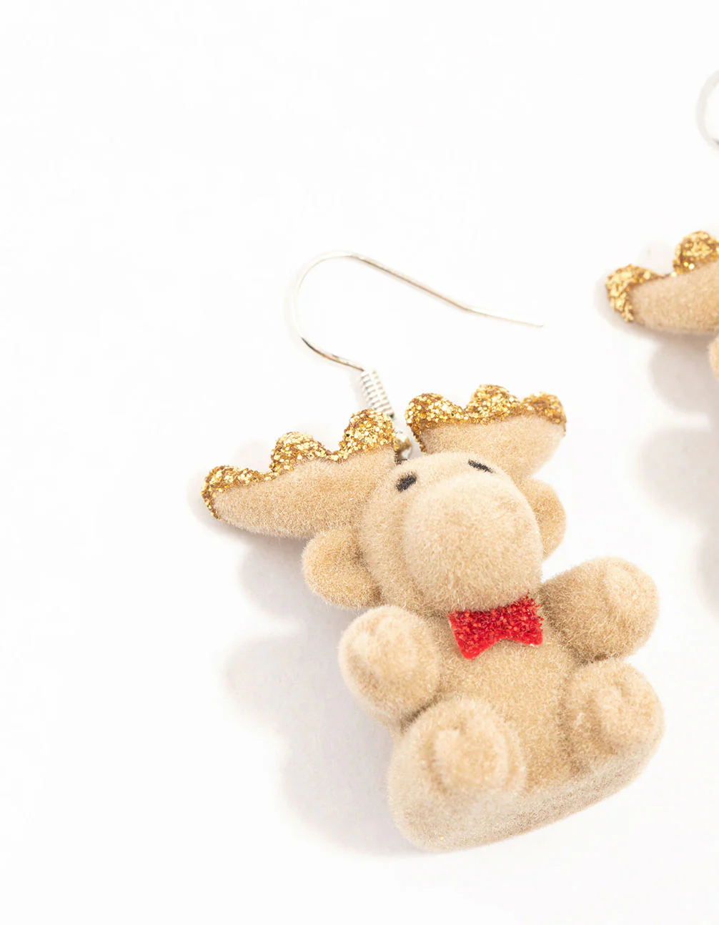 Silver Reindeer Drop Earrings - Image 2