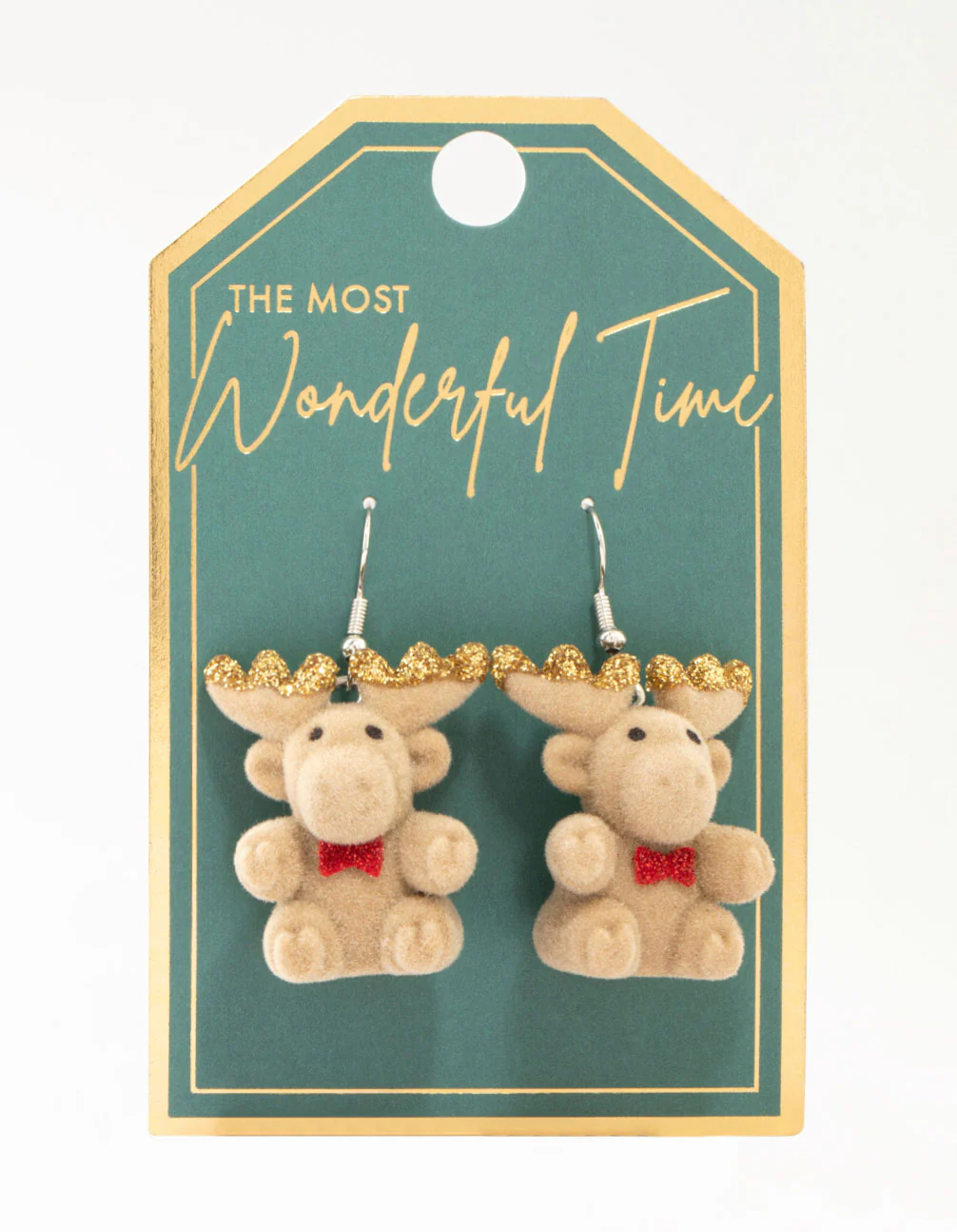 Silver Reindeer Drop Earrings - Image 3