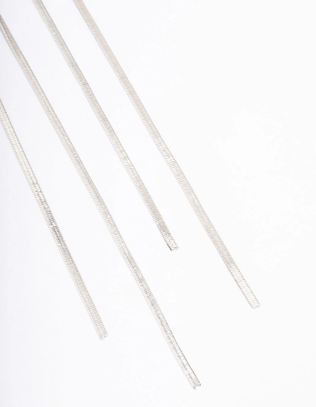 Silver Snake Chain Drop Earrings - Image 5