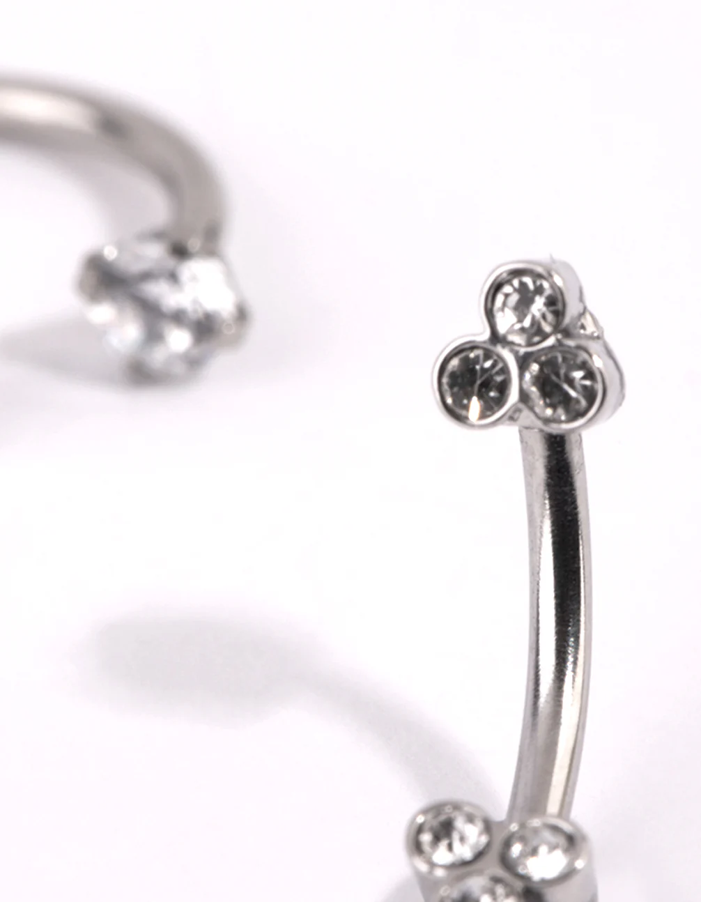 Surgical Steel Cubic Zirconia Horseshoe & Barbell Set - Image 3