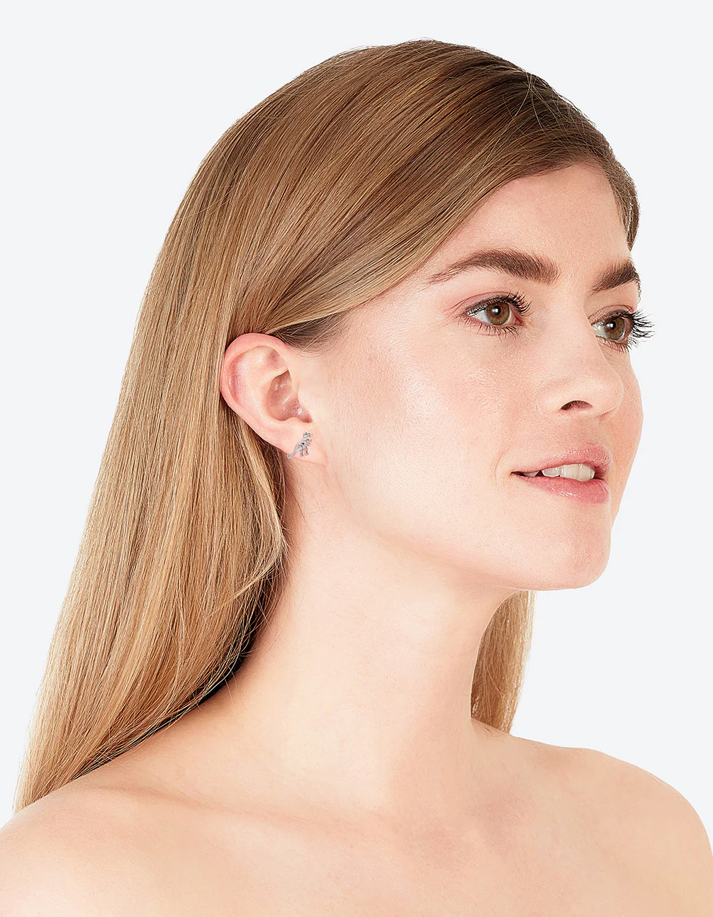 Silver T-Rex Stud Earrings - Image 3