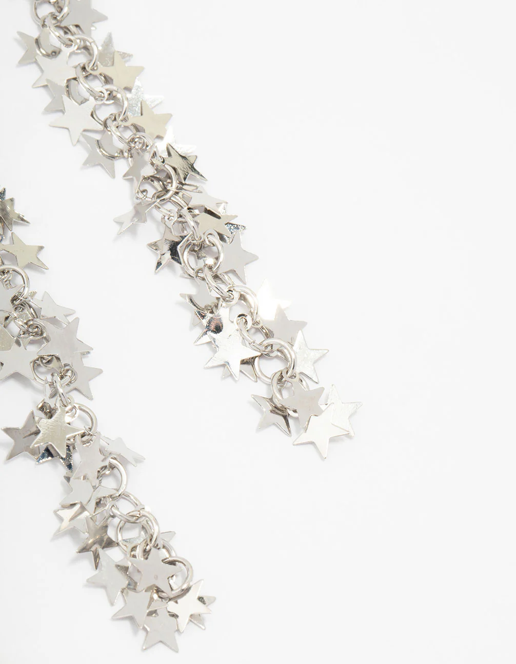 Silver Waterfall Star Drop Earrings - Image 3