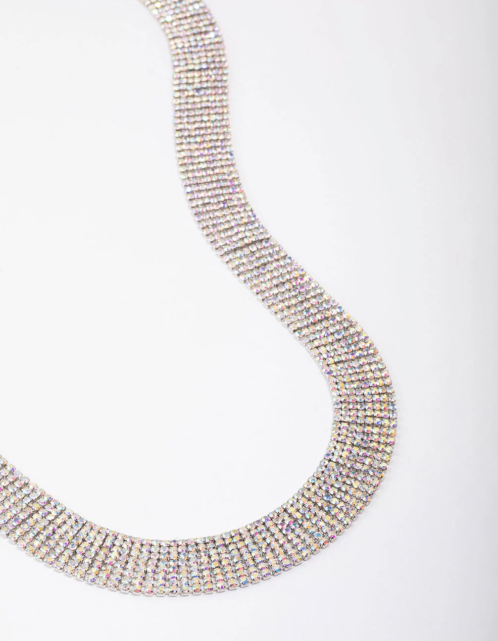 Silver Wide Diamante Belt