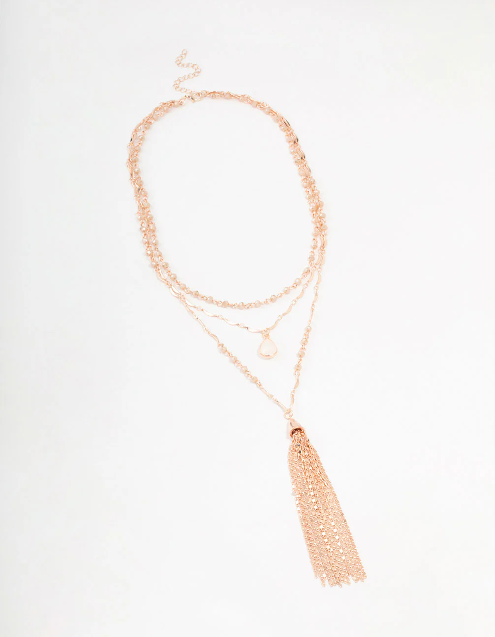 Rose Gold 3 Layered Pendant Necklace - Image 2