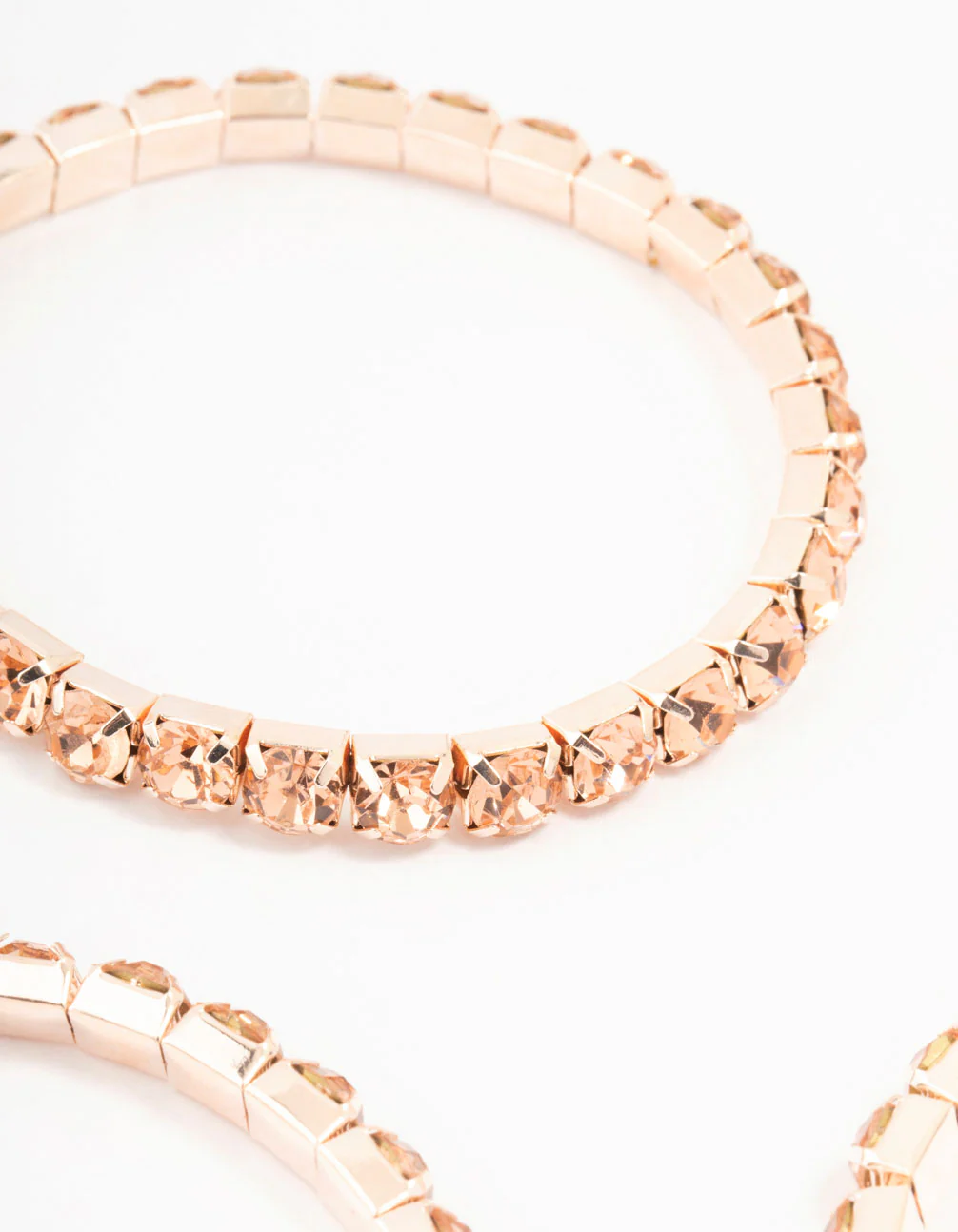 Rose Gold 4 Row Stone Stretch Bracelet Pack - Image 2