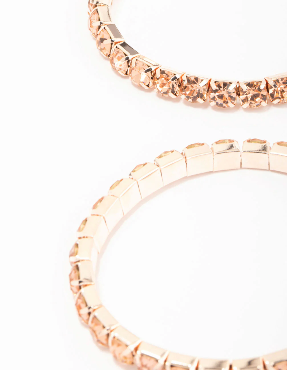 Rose Gold 4 Row Stone Stretch Bracelet Pack - Image 3