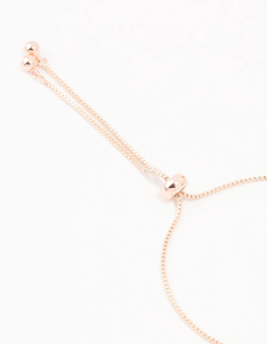 Rose Gold Cubic Zirconia Flower & Vine Toggle Bracelet - Image 3