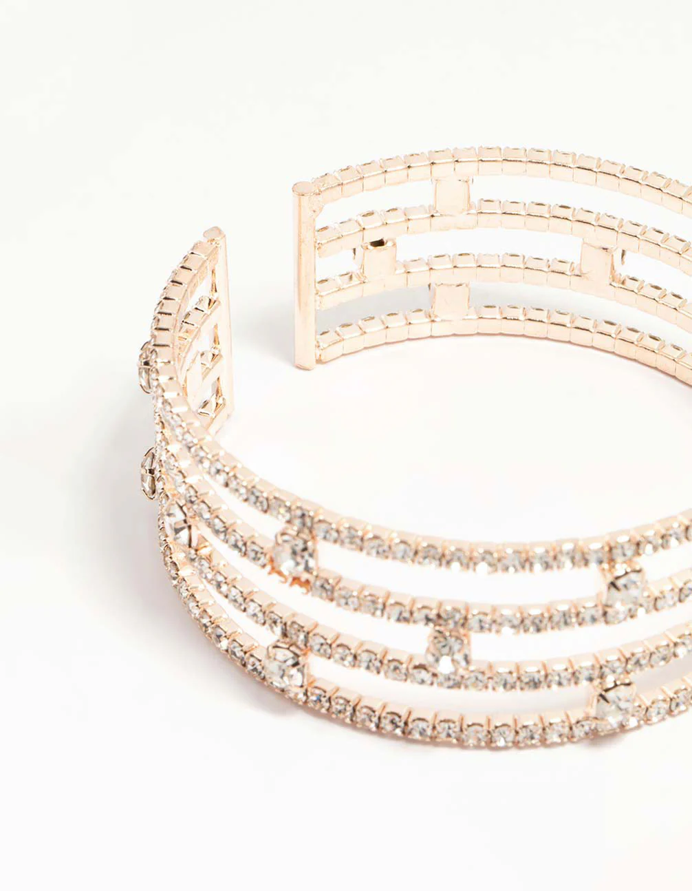 Rose Gold Cupchain Layered Wrist Cuff - Image 3