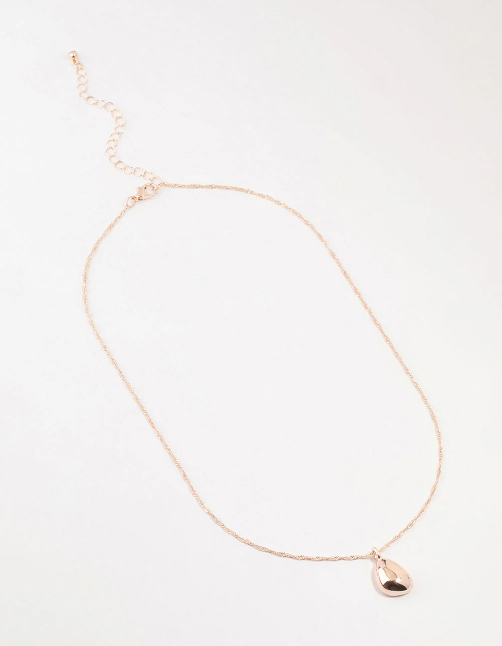 Rose Gold Plated Dainty Drop Twisted Necklace - Image 2