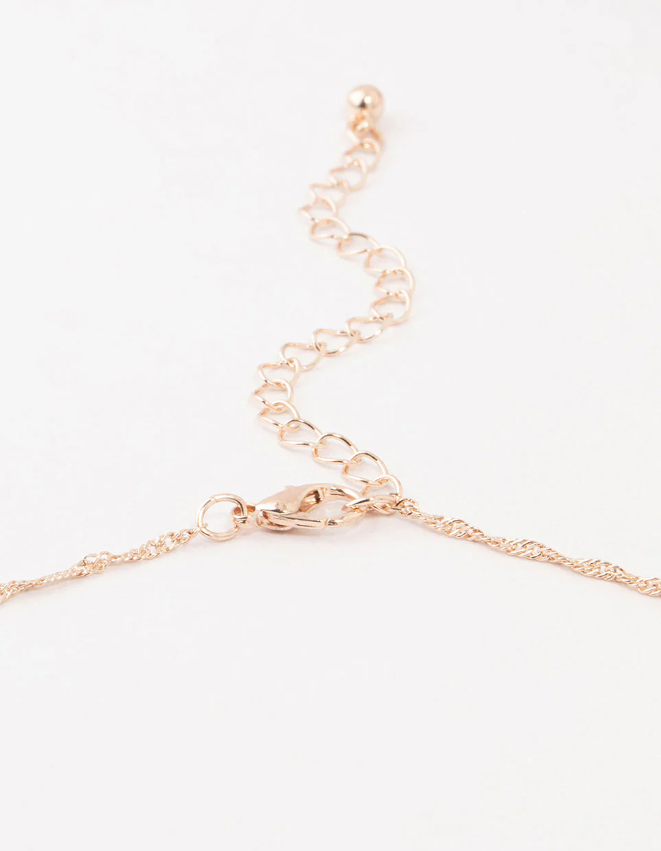 Rose Gold Plated Dainty Drop Twisted Necklace - Image 3