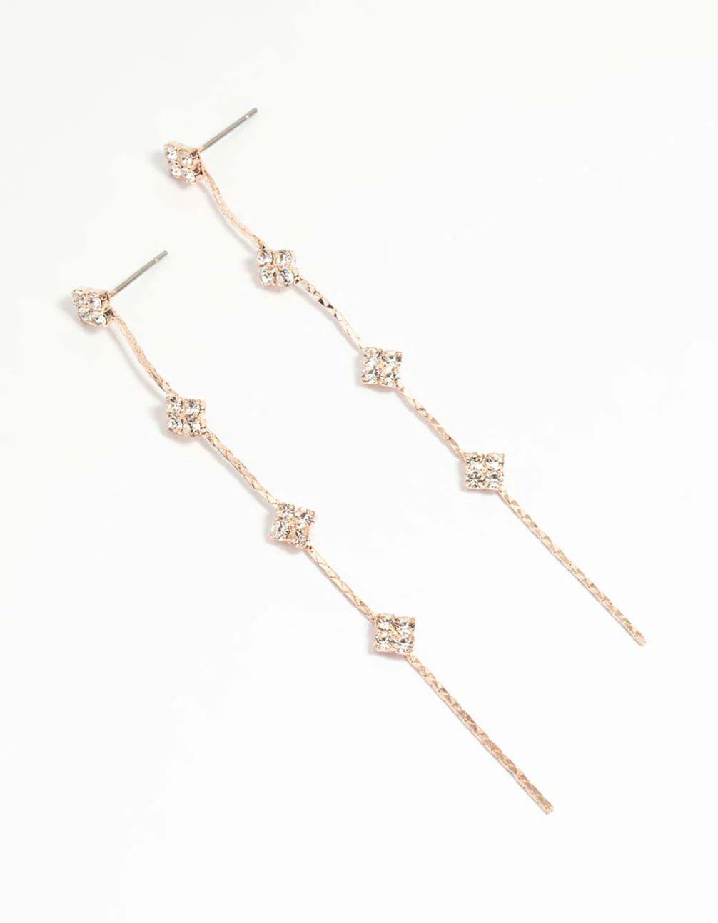 Rose Gold Dainty Flower Drop Earrings