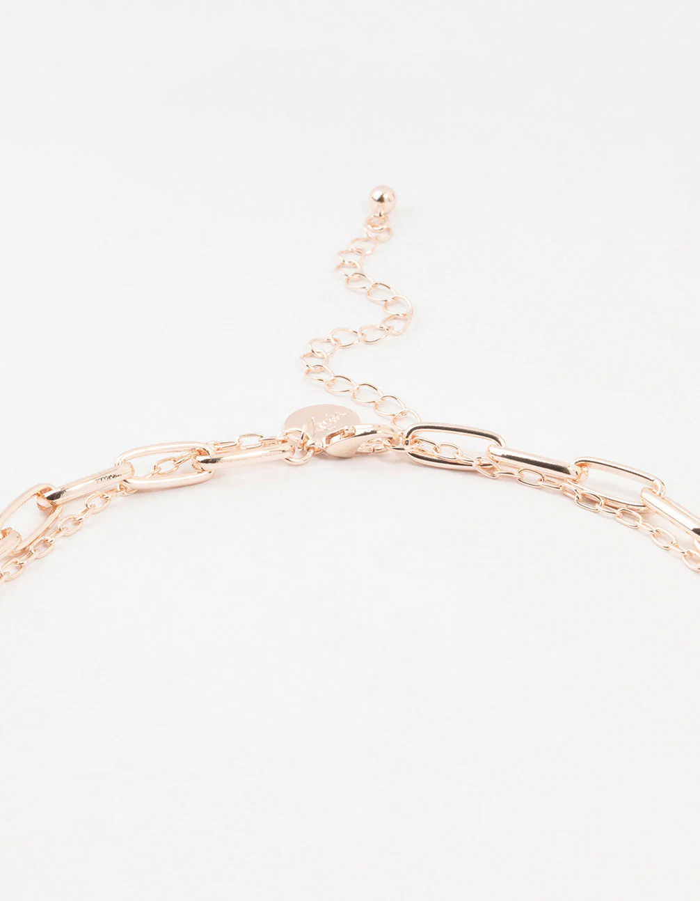 Rose Gold Diamante Medium Chain Short Necklace - Image 3