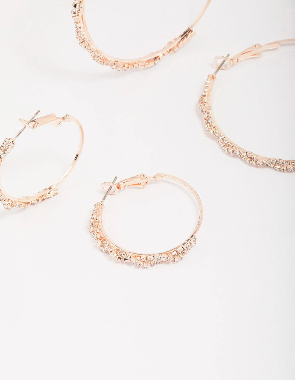 Rose Gold Diamante Oval Earring Pack - Image 2