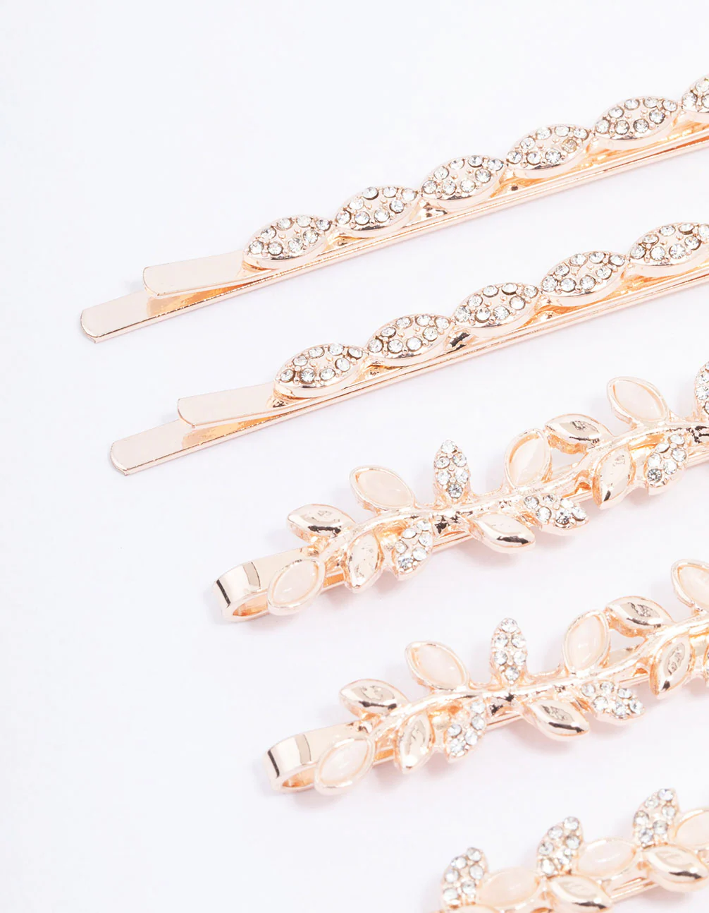Rose Gold Diamante Vine Hair Clip 6-Pack - Image 2