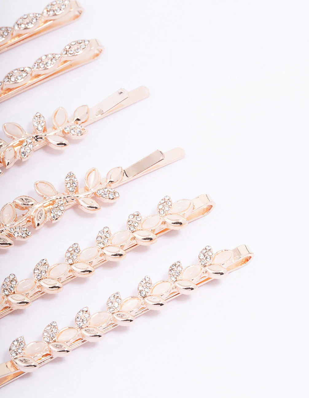 Rose Gold Diamante Vine Hair Clip 6-Pack - Image 3