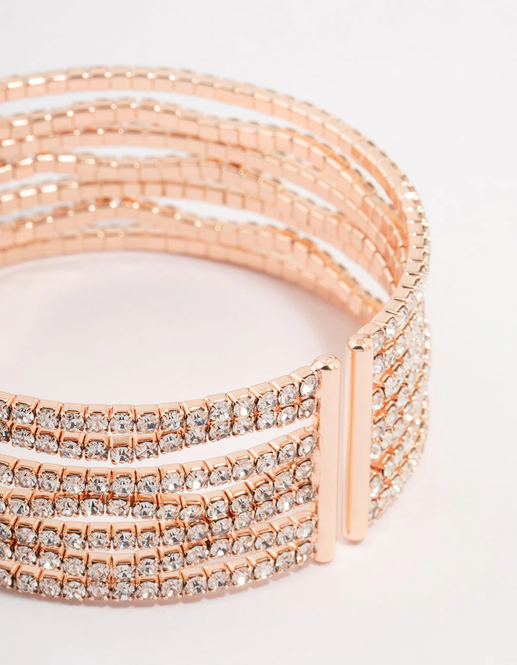 Rose Gold Diamante Wave Wrist Cuff - Image 3