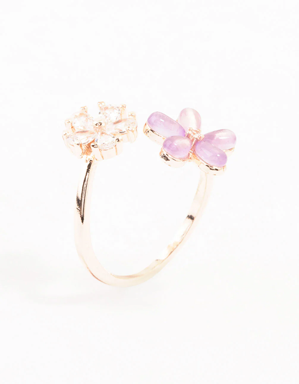 Rose Gold Double Cubic Zirconia Wrapped Ring - Image 2