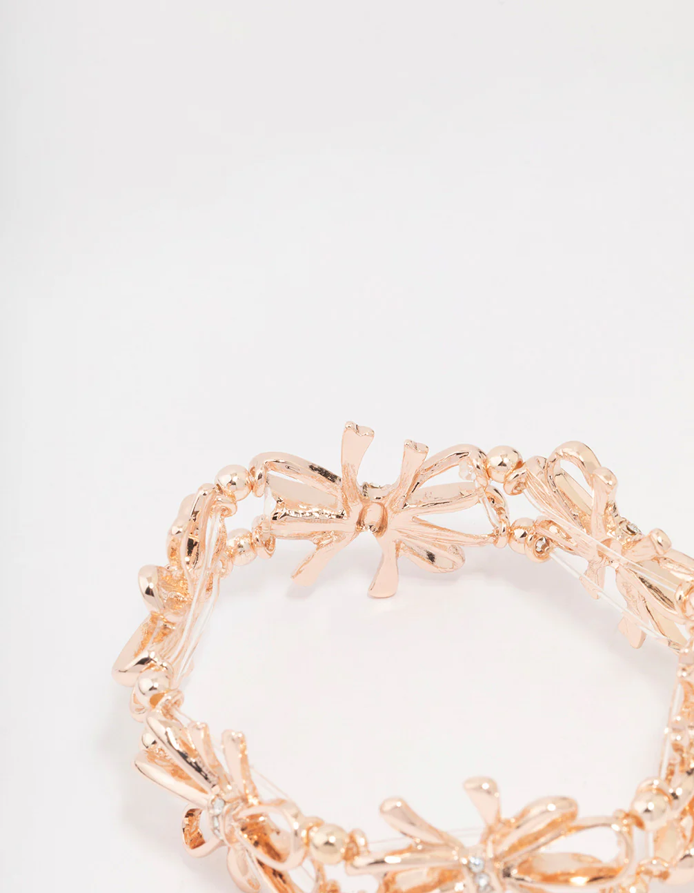 Rose Gold Flower Stretch Bracelet - Image 3