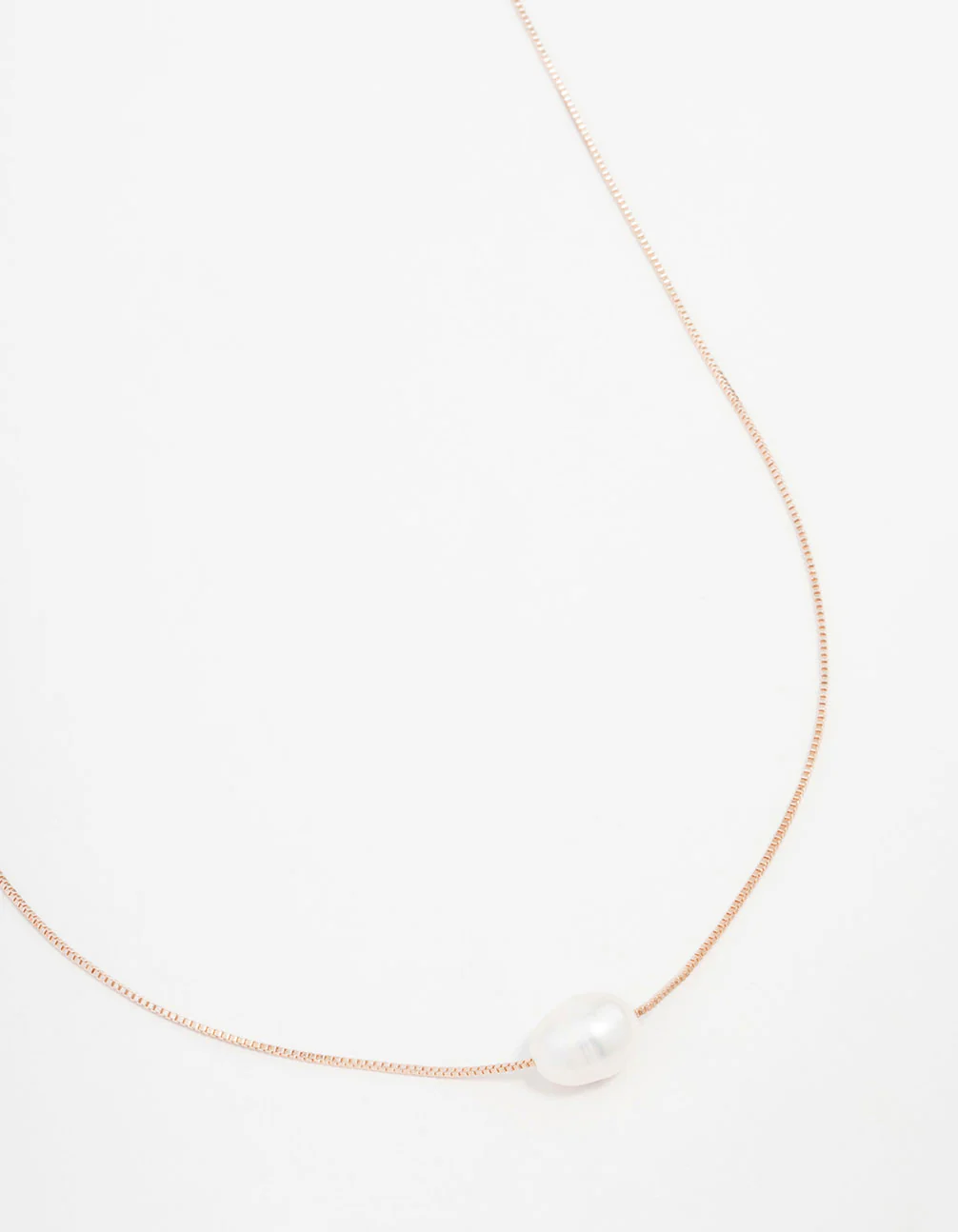 Rose Gold Plated Freshwater Pearl Pendant Necklace