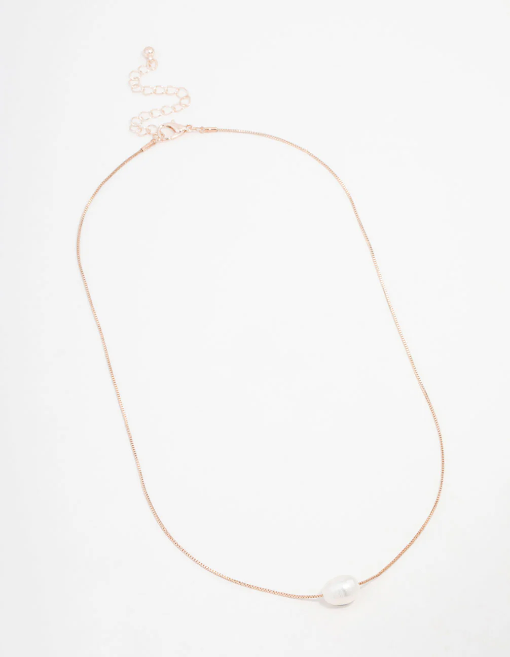 Rose Gold Plated Freshwater Pearl Pendant Necklace - Image 2