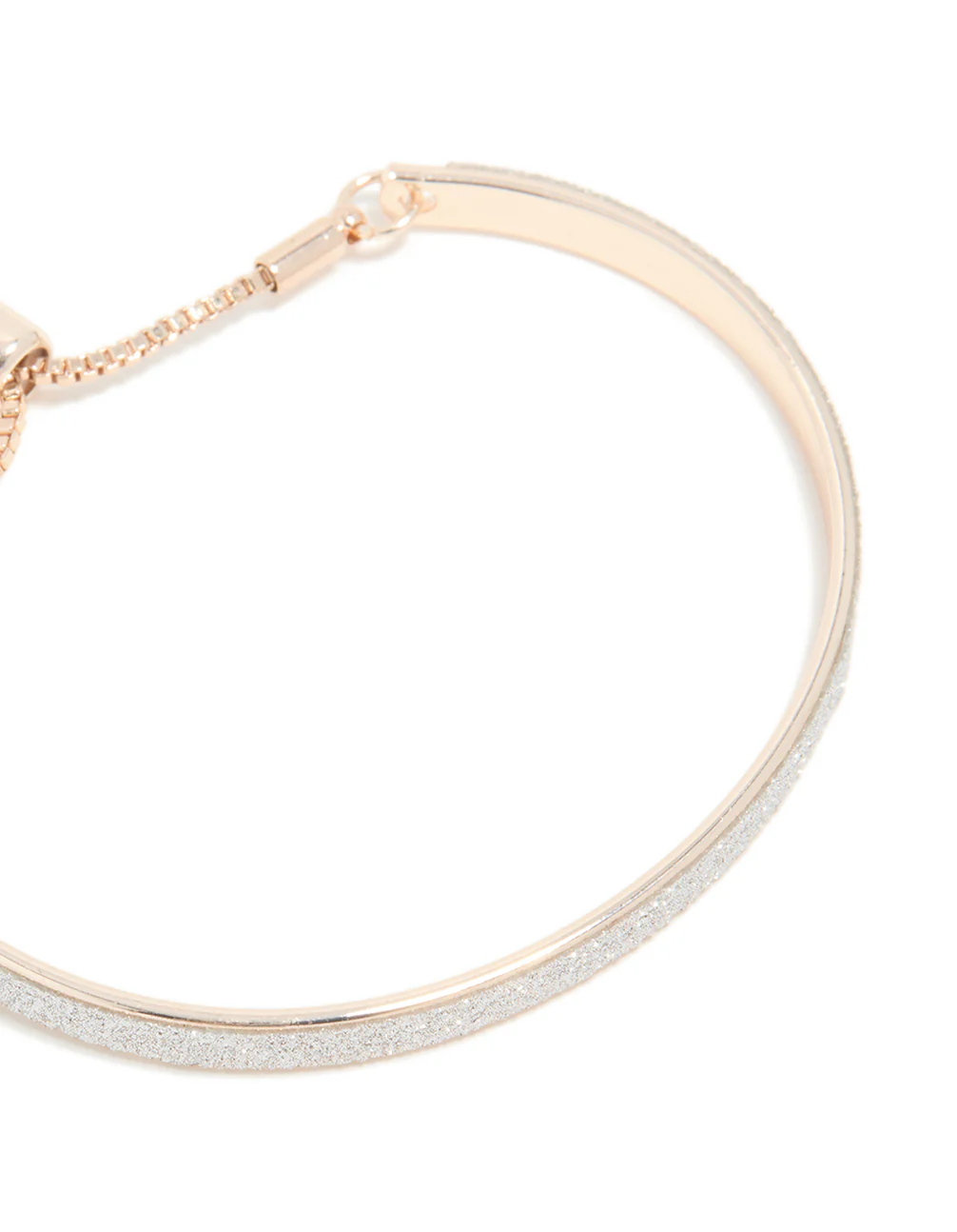 Rose Gold Glitter & Heart Toggle Bangle - Image 2