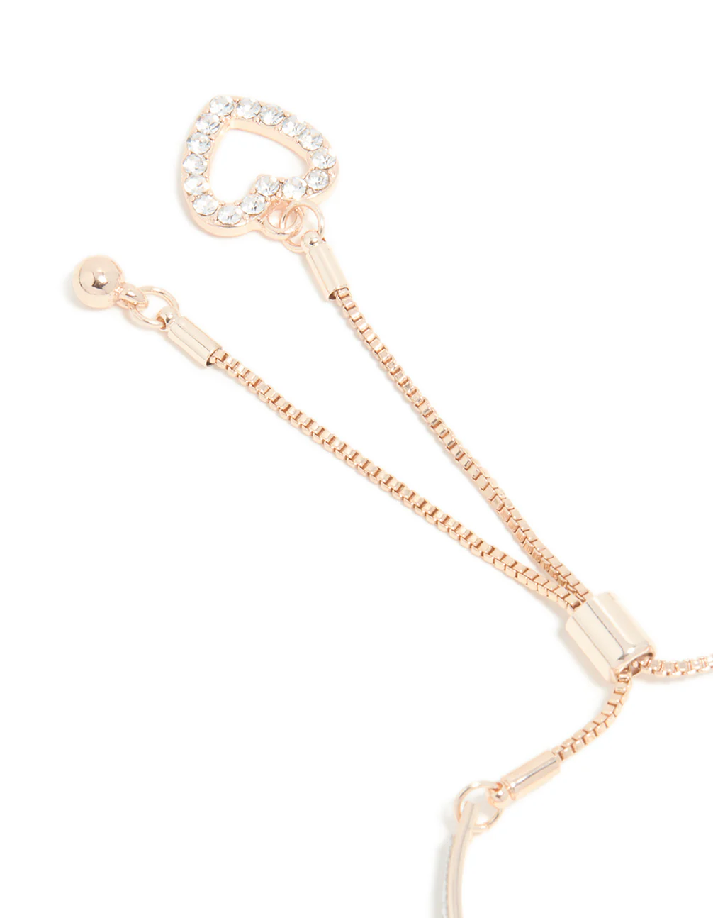 Rose Gold Glitter & Heart Toggle Bangle - Image 3