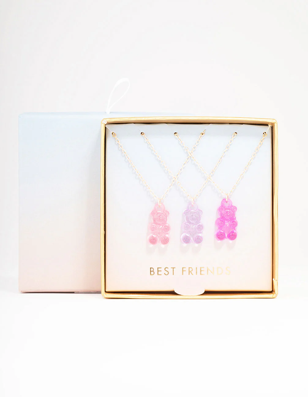 Rose Gold Gummy Bear Pendant Necklace 3-Pack - Image 3
