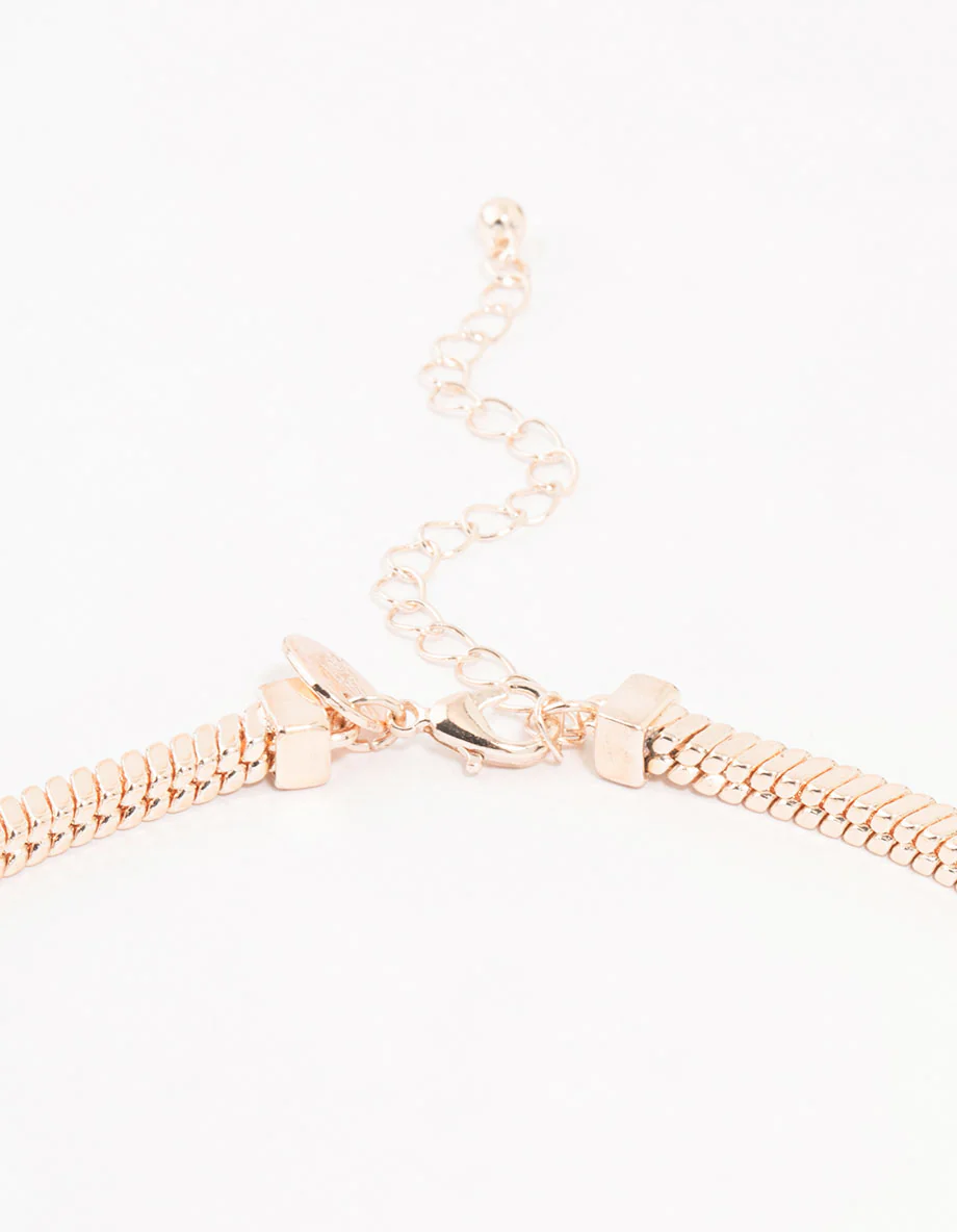 Rose Gold Plated Heavy Square Chain Necklace - Image 3