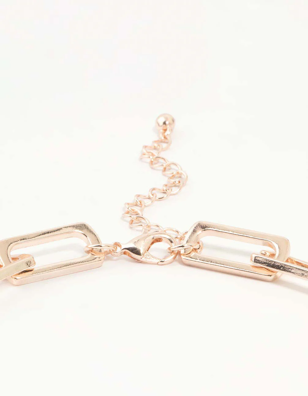 Rose Gold Large Rectangular Link Chain Necklace - Image 5