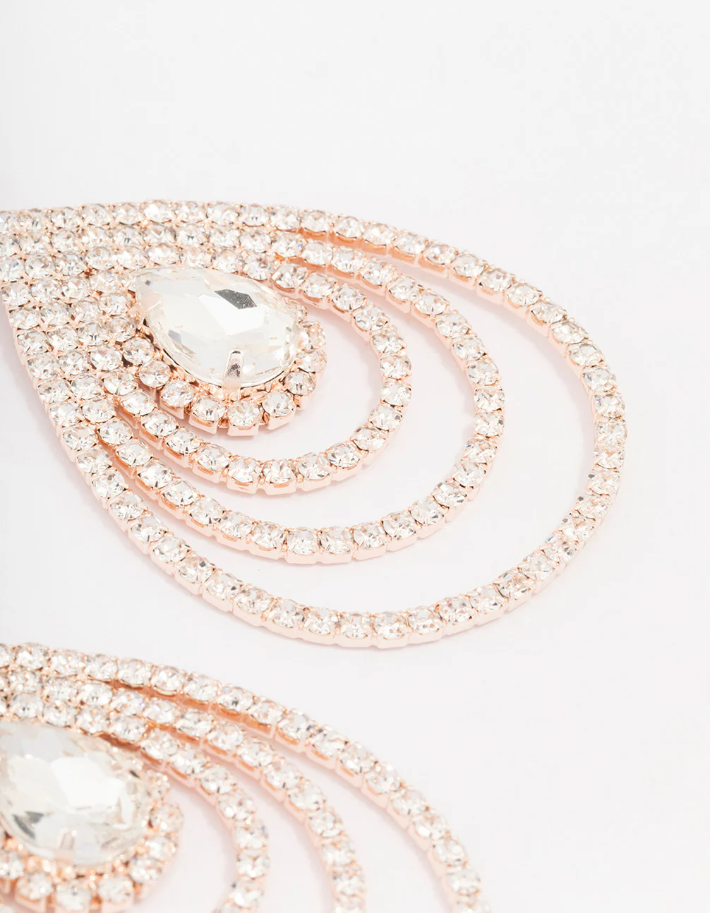 Rose Gold Layered Pear Drop Earrings - Image 3