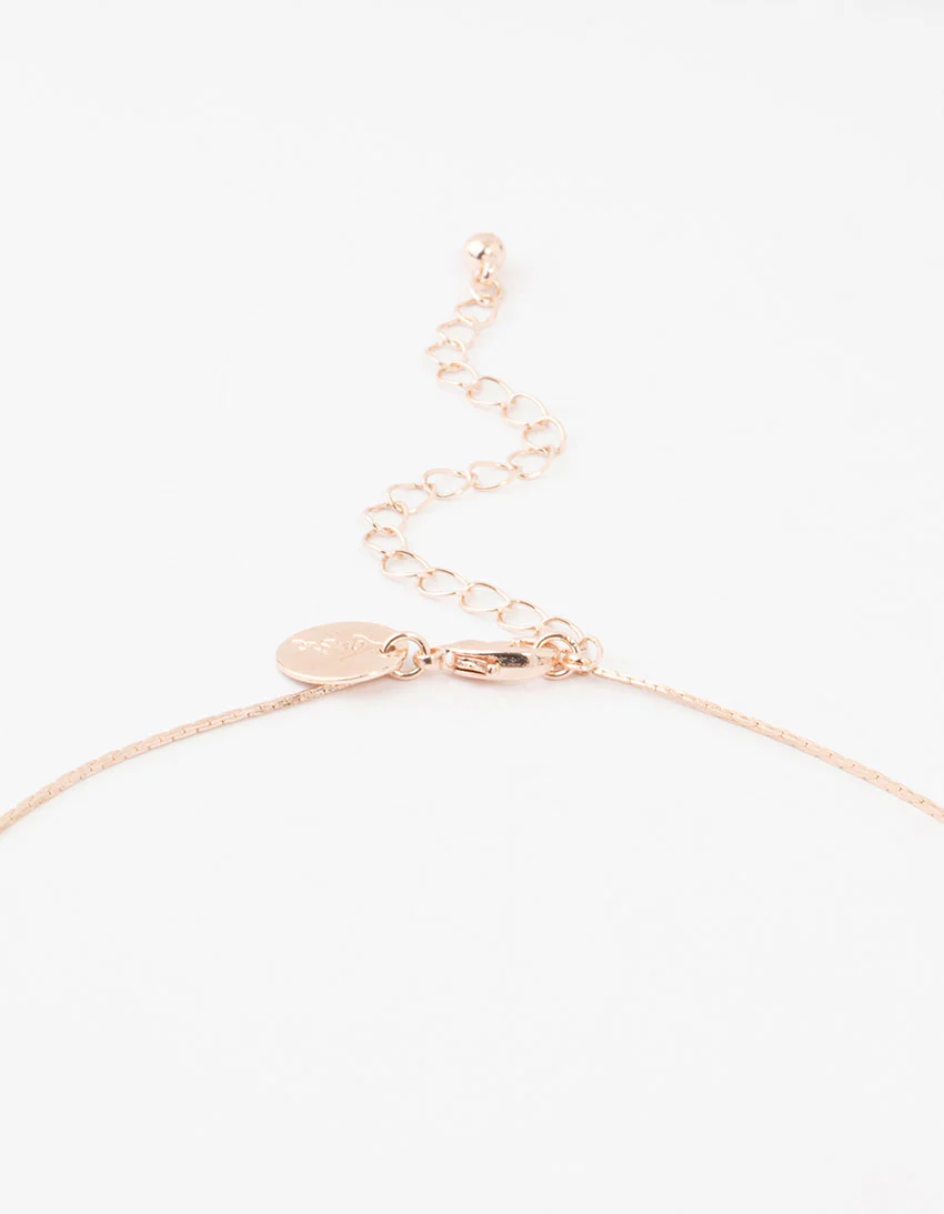 Rose Gold Leaves & Flowers Earrings & Y-Necklace Set - Image 3