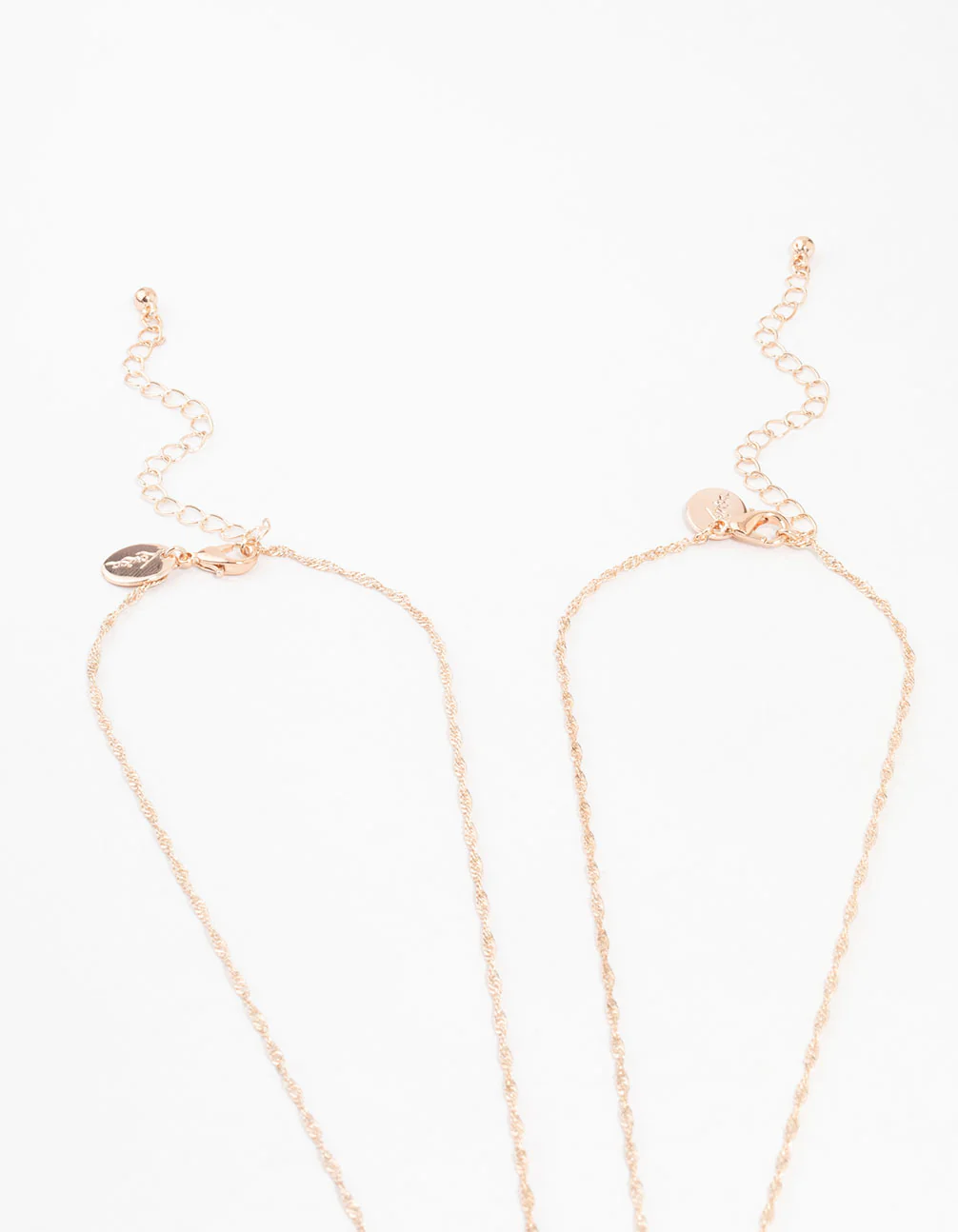 Rose Gold Plated Mary Hammered Cross Necklaces 2-Pack - Image 3