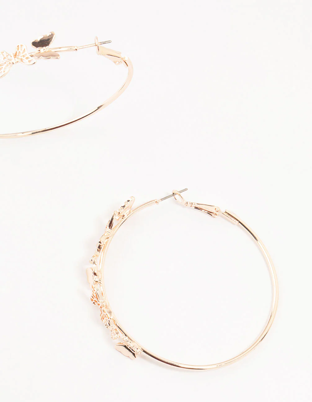 Rose Gold Mini Butterfly Hoop Earrings - Image 3