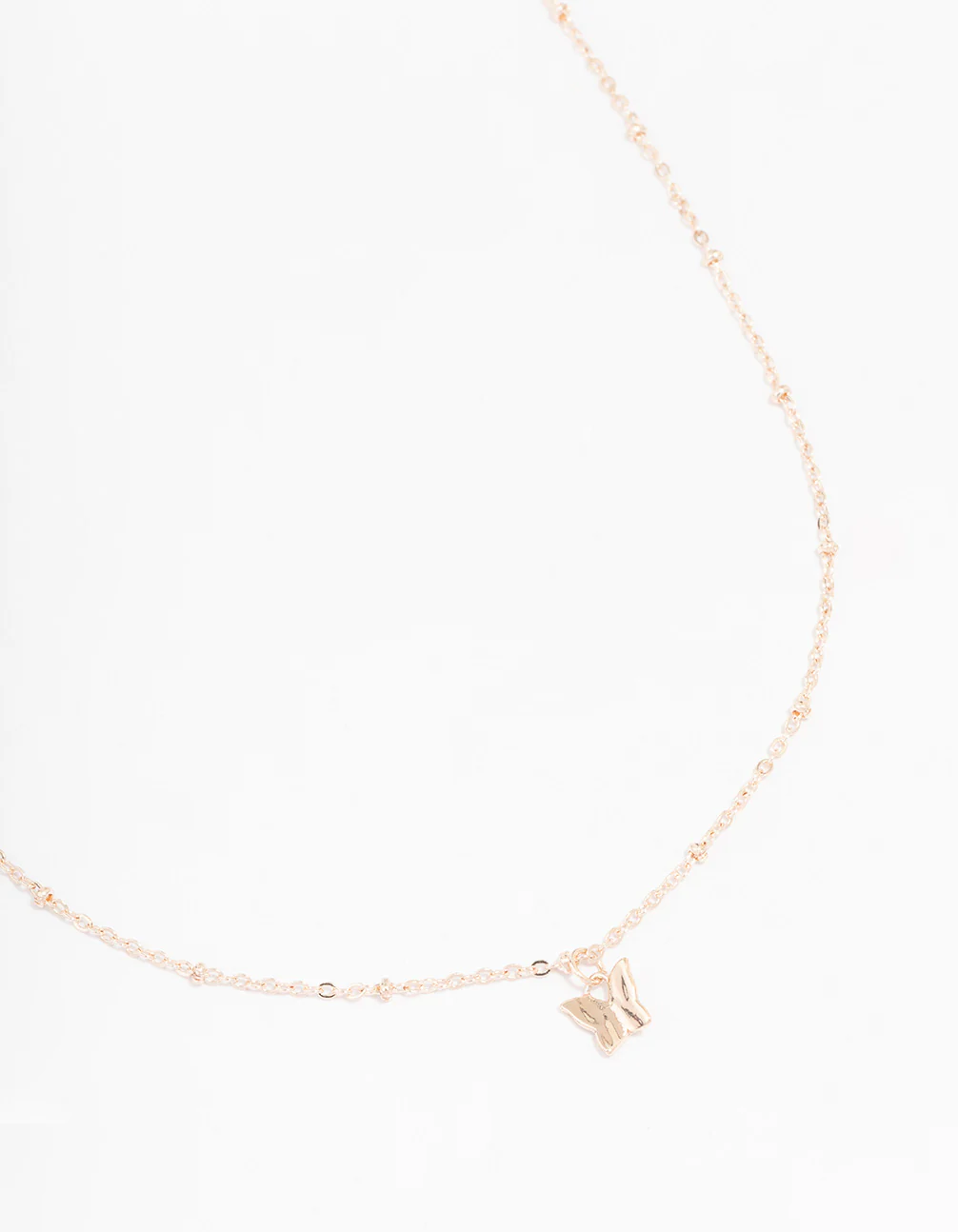Rose Gold Mini Butterfly Pendant Necklace
