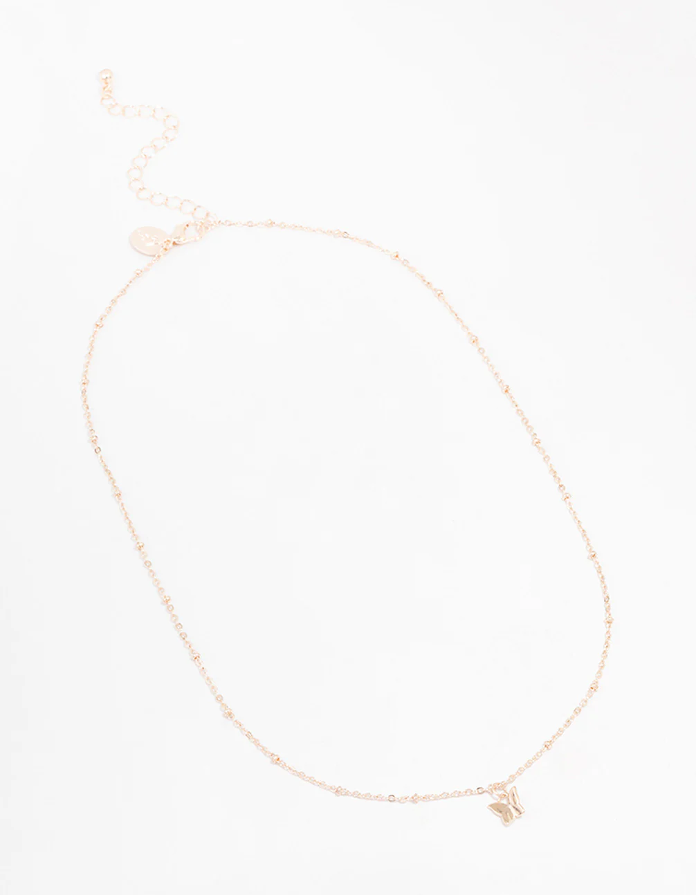 Rose Gold Mini Butterfly Pendant Necklace - Image 3