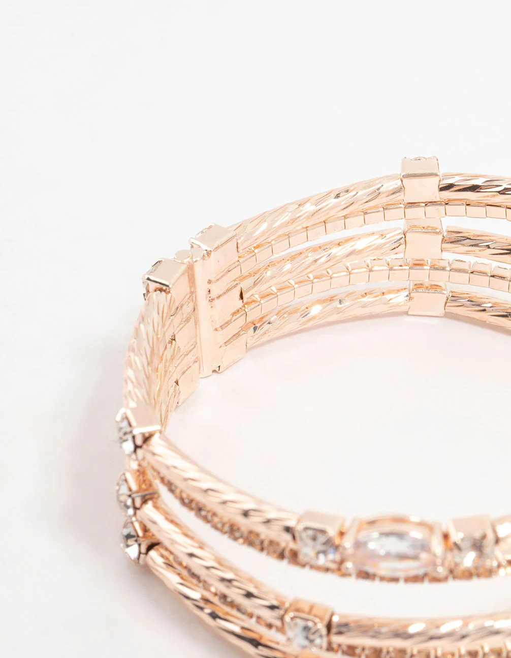 Rose Gold Layered Diamante Wrist Cuff - Image 3
