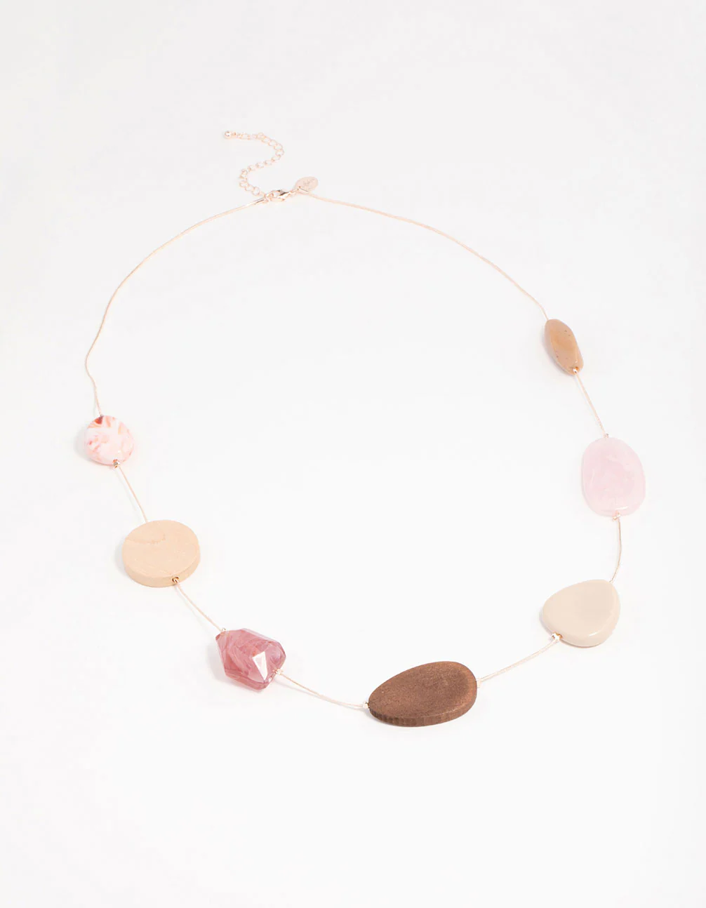Rose Gold Neutral Stone Necklace - Image 2