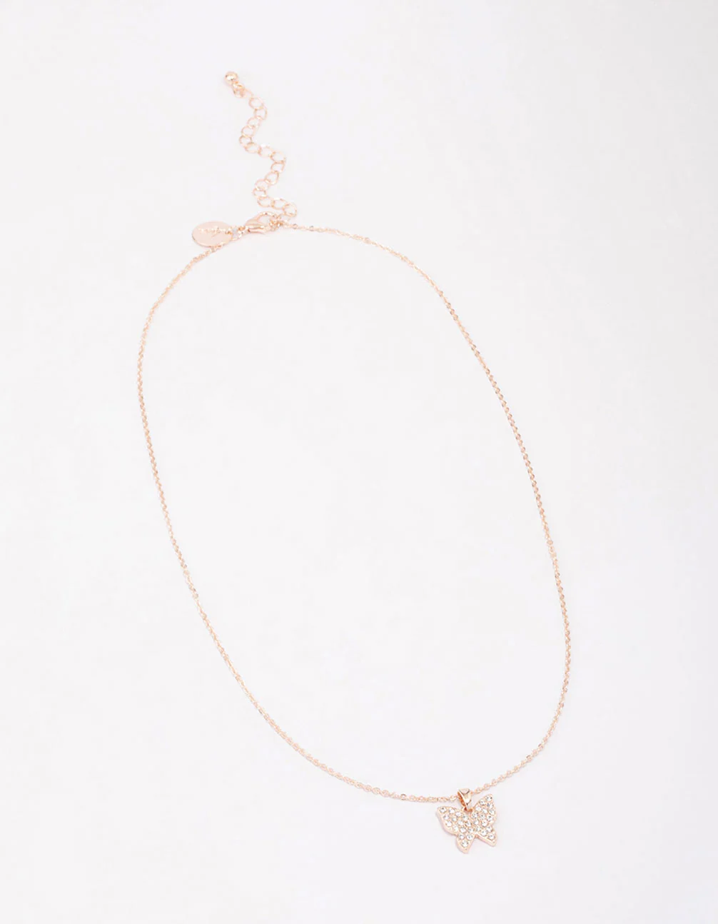 Rose Gold Pave Butterfly Pendant Necklace - Image 5