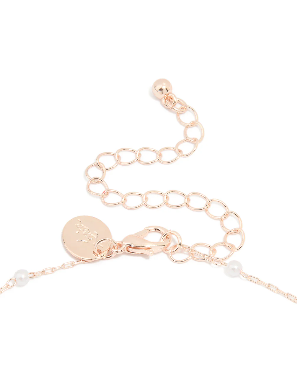 Rose Gold Pearl Fine Station Necklace - Image 3