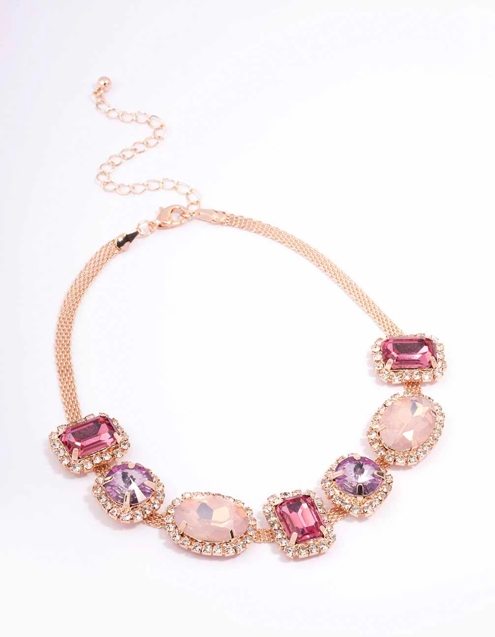 Rose Gold Large Round Stone Choker Necklace - Image 2
