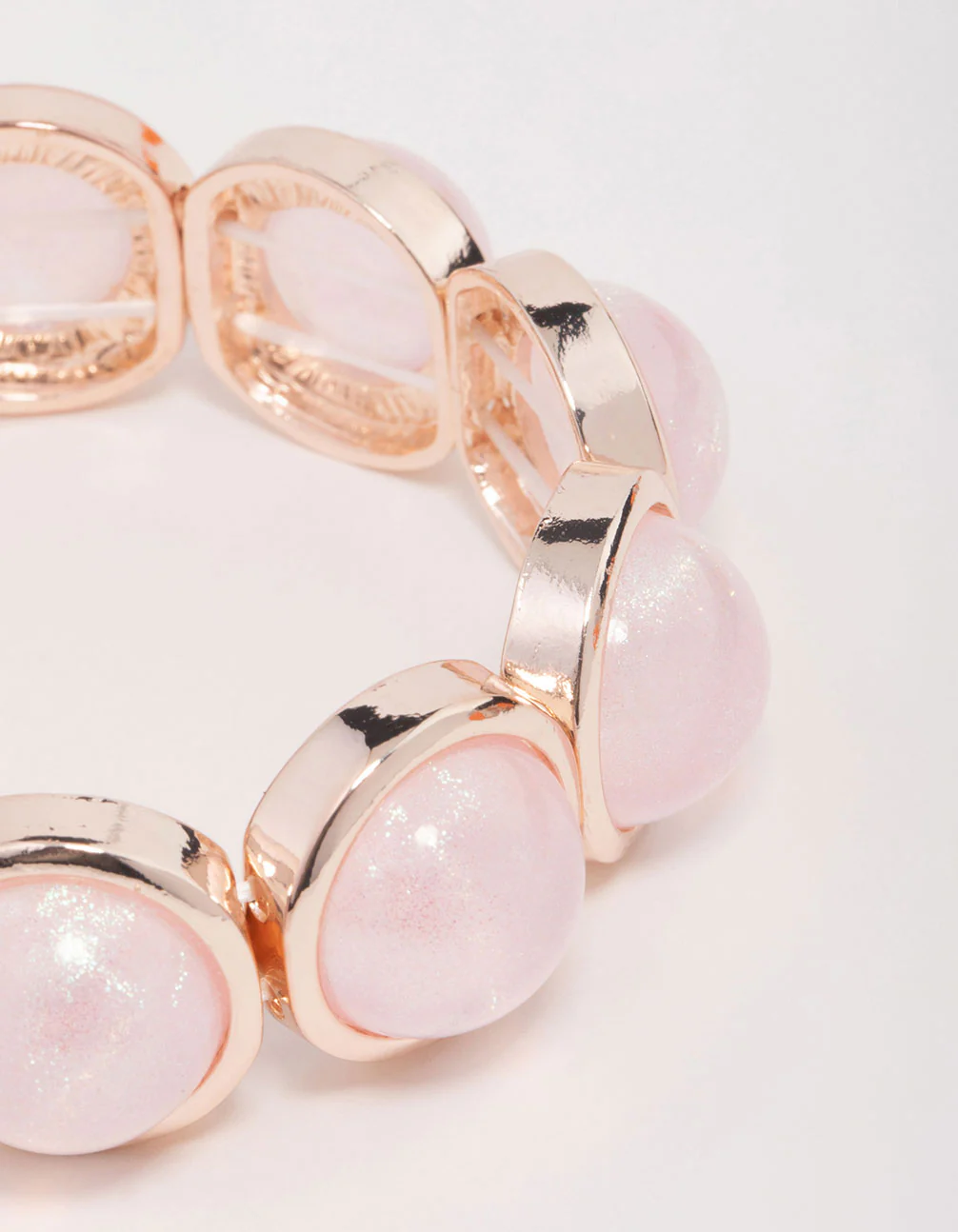 Rose Gold Pink Stone Stretch Bracelet - Image 3