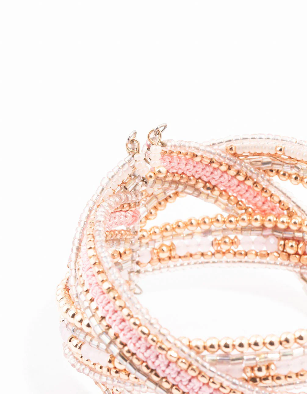 Rose Gold Bead Cuff Twisted Bangle - Image 3
