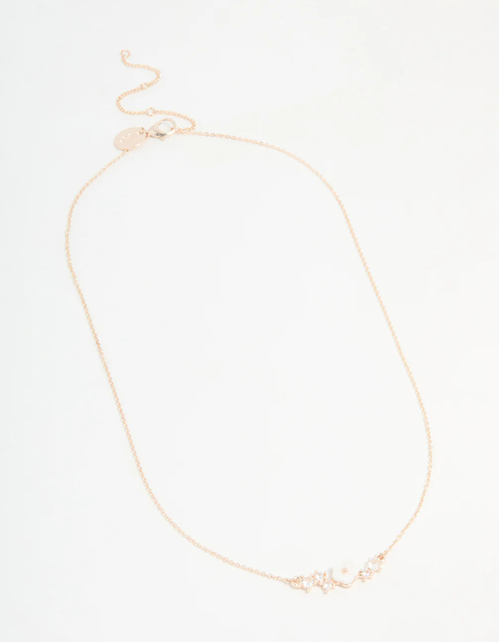 Rose Gold Plated Cubic Zirconia Flower Pendant Necklace - Image 4