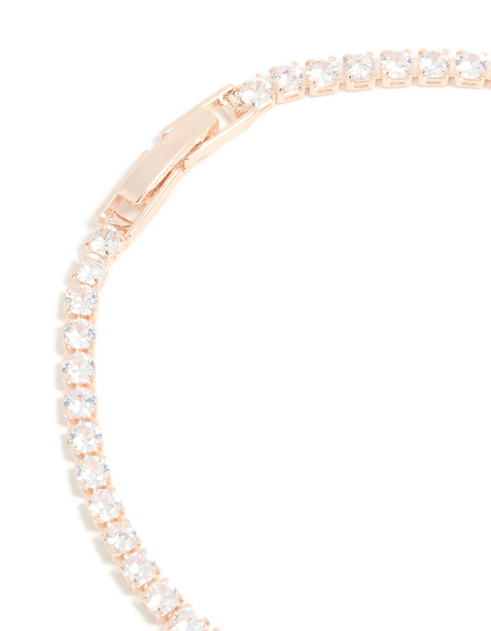 Rose Gold Plated Cubic Zirconia Flower Tennis Bracelet - Image 4