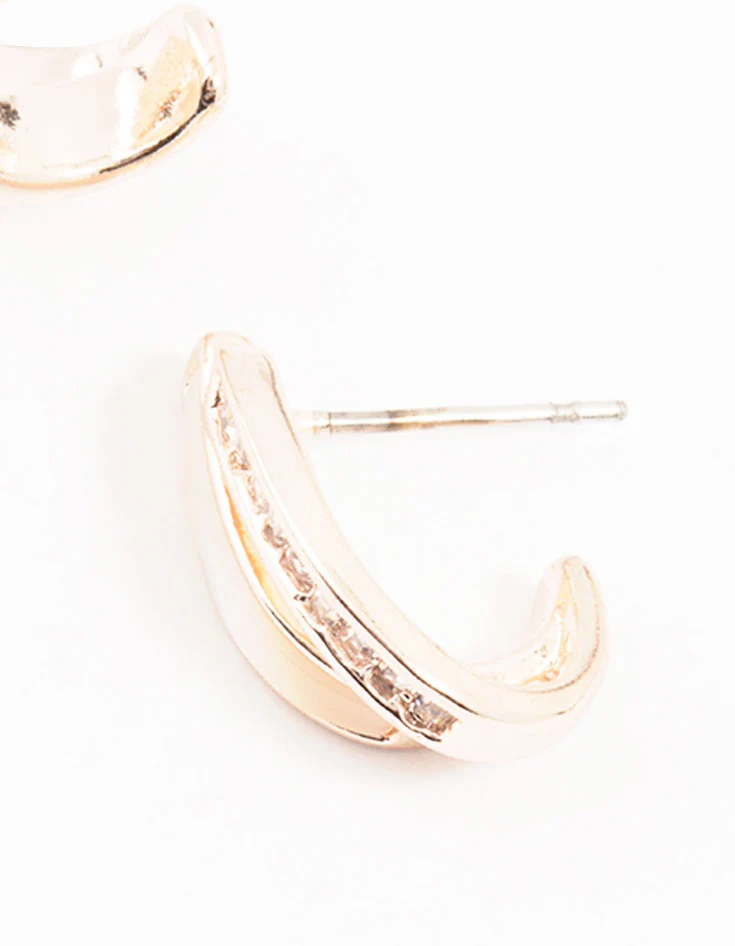 Rose Gold Plated Double Cubic Zirconia & Mother Of Pearl Jacket Earrings - Image 3