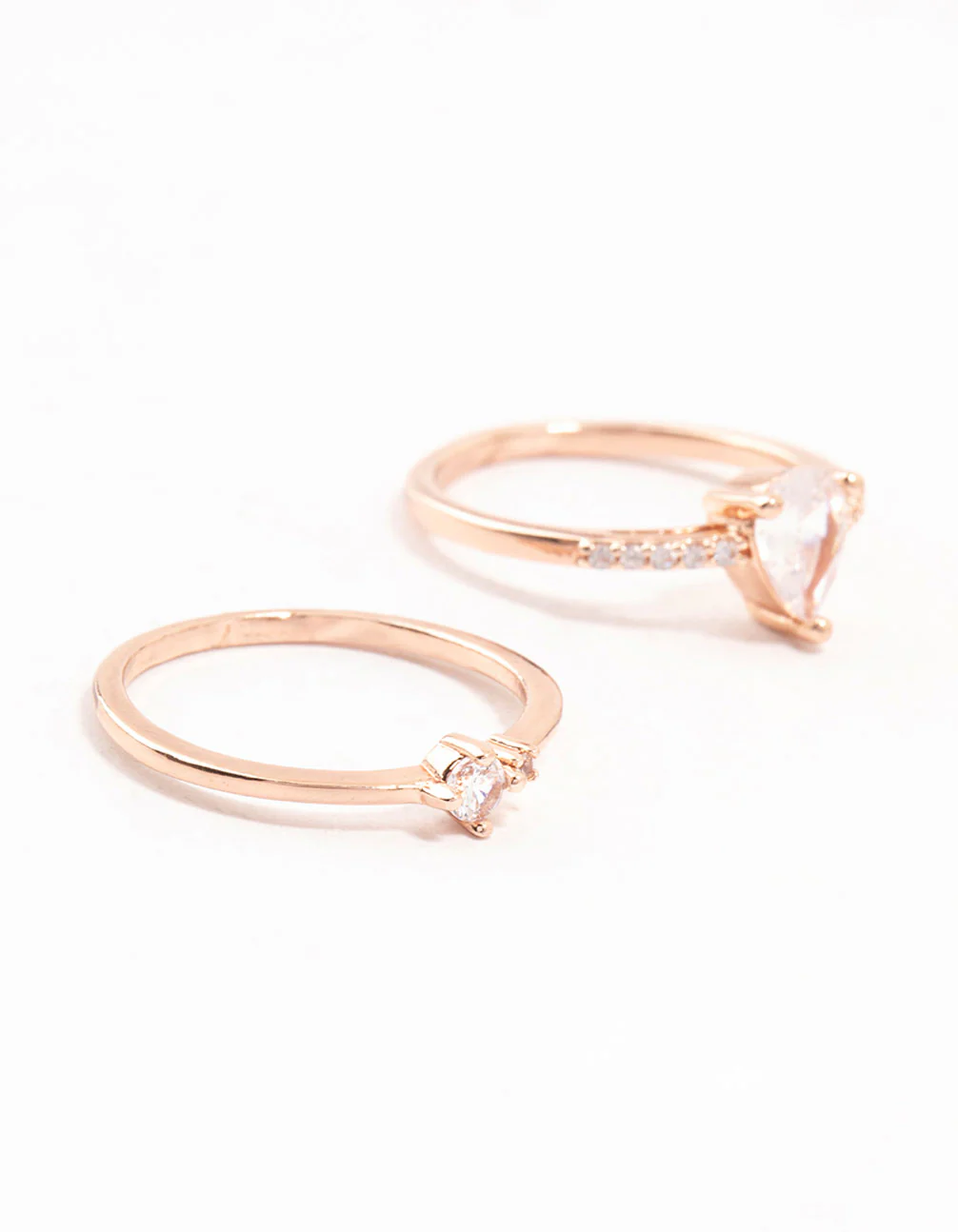 Rose Gold Plated Elegant Pear Stacking Rings 3-Pack - Image 2