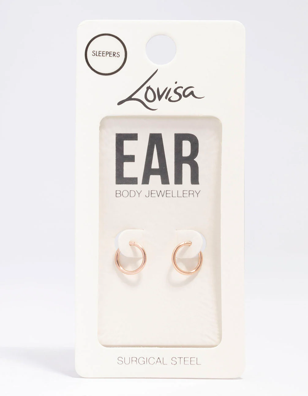 Rose Gold Plated Fine Sleeper Earrings 8mm - Image 3