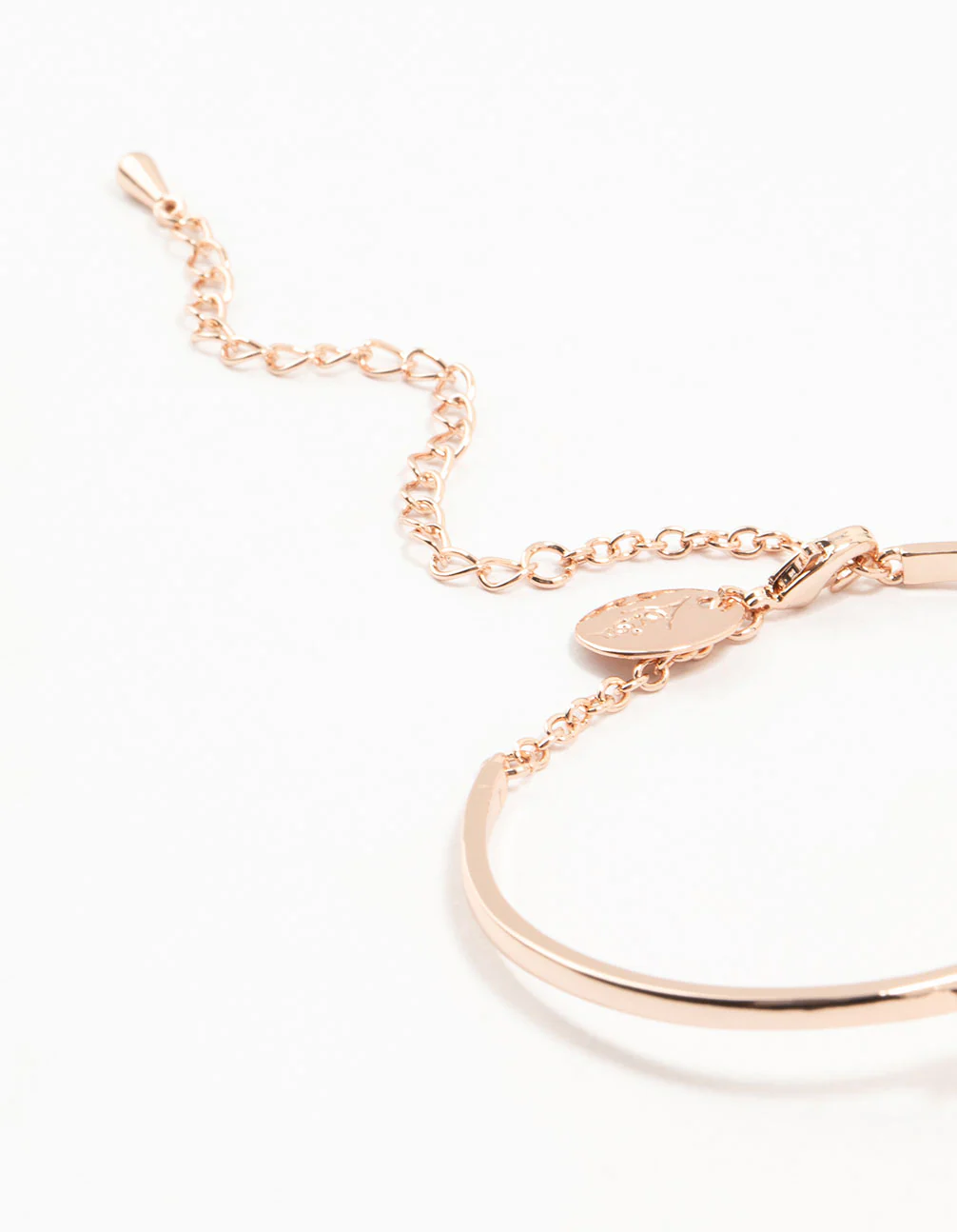 Rose Gold Plated Infinity Heart Wrist Cuff - Image 3