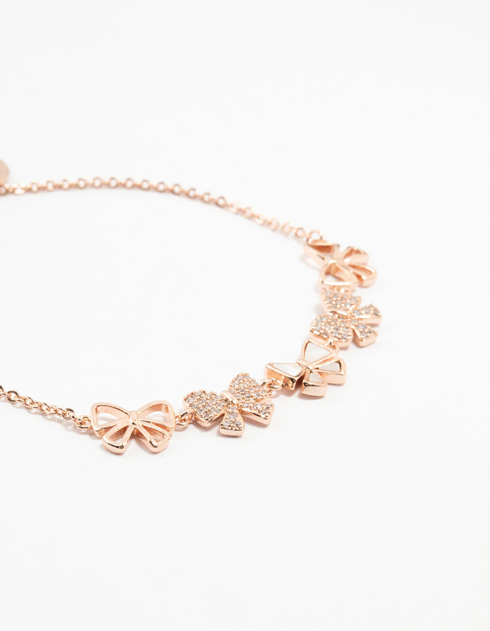 Rose Gold Plated Multiple Bows Bracelet - Image 2