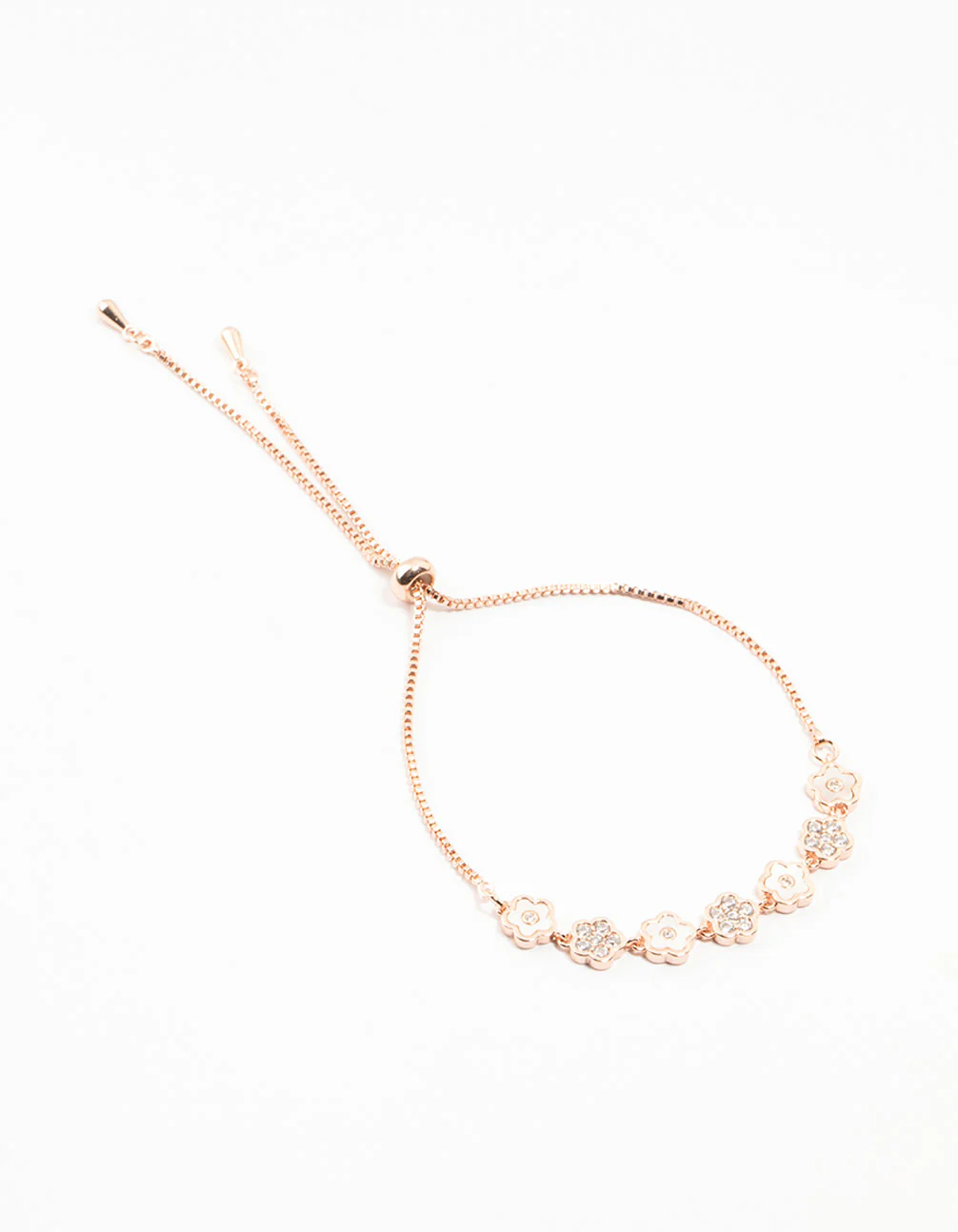 Rose Gold Plated Multiple Flowers Bracelet